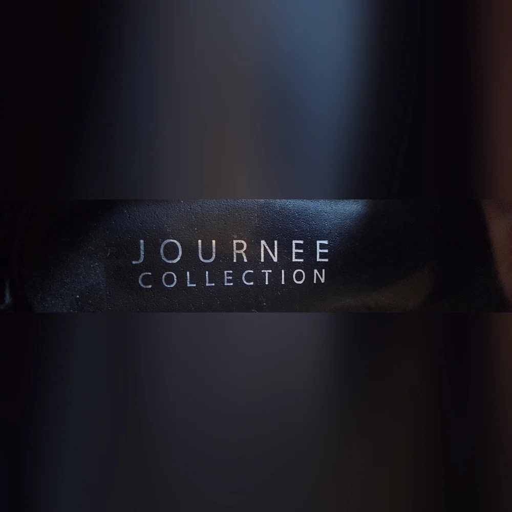 Journee Collection Black Hidden‎ Wedge Sneakers Size 9 Zip Cross Strap Shoes